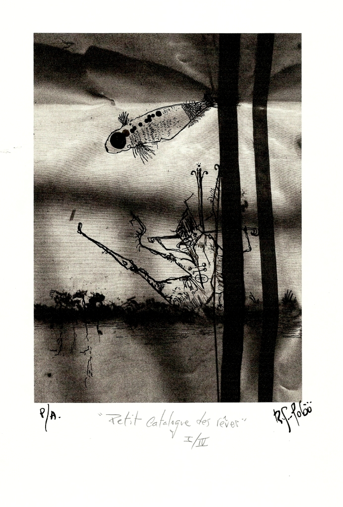 "Petit catalogue des rêves" I/IV photo noir et blanc encre de Chine papier gouache 18x25 © Ramón J Lobo