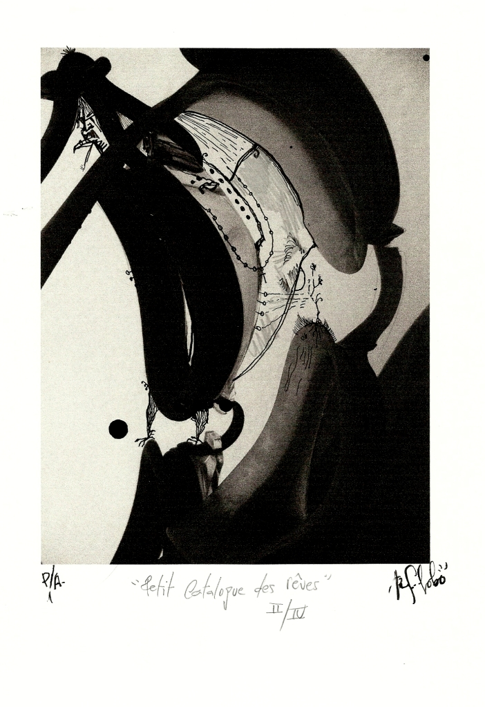 "Petit catalogue des rêves" II/IV photo noir et blanc encre de Chine papier gouache 18x25 © Ramón J Lobo