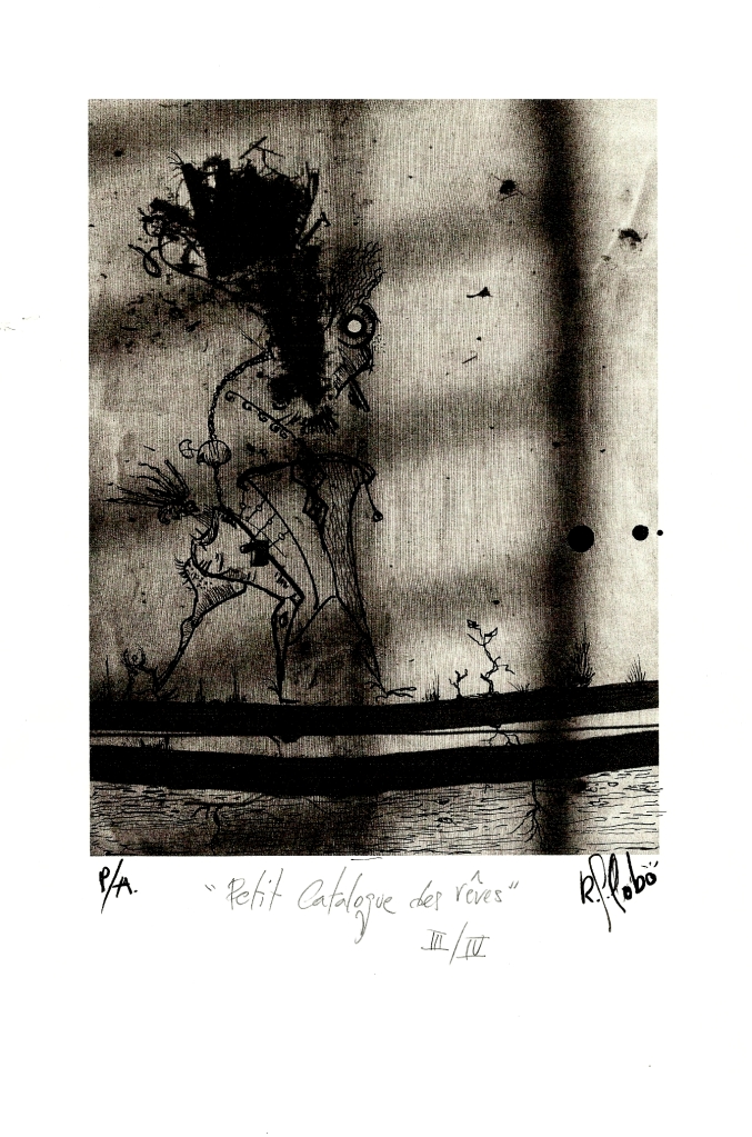 "Petit catalogue des rêves" III/IV photo noir et blanc encre de Chine papier gouache 18x25 © Ramón J Lobo